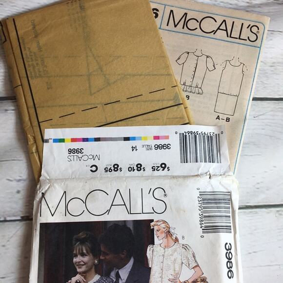 Vintage 1988 McCall's Trio Maternity‎ Sewing Pattern 3986 2 Piece Dress Size 14 - Picture 11 of 11
